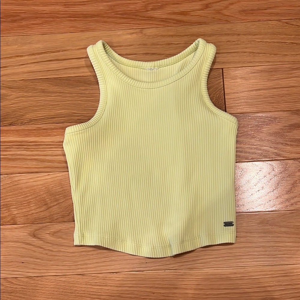 Green Ribbed Tank Top